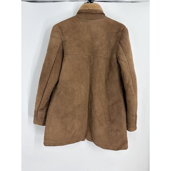 Bloomingdale’s Sawyer Napa Leather Fur Coat Women’s Size 10 Shearling Lined - Picture 8 of 8